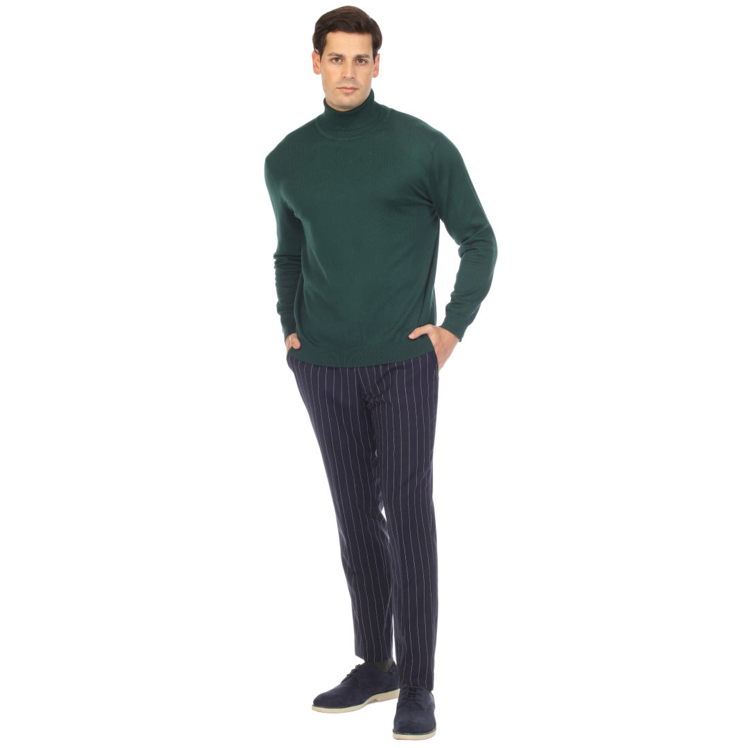 Hunter Green Men's Pullover Turtleneck Sweater