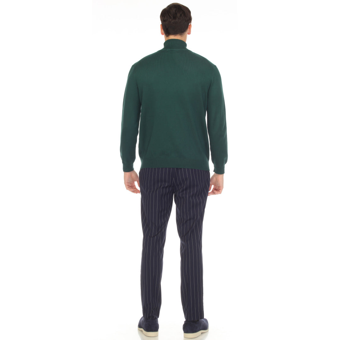 Hunter Green Men's Pullover Turtleneck Sweater