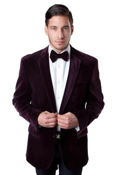 Men's Red Velvet Two Button Blazer