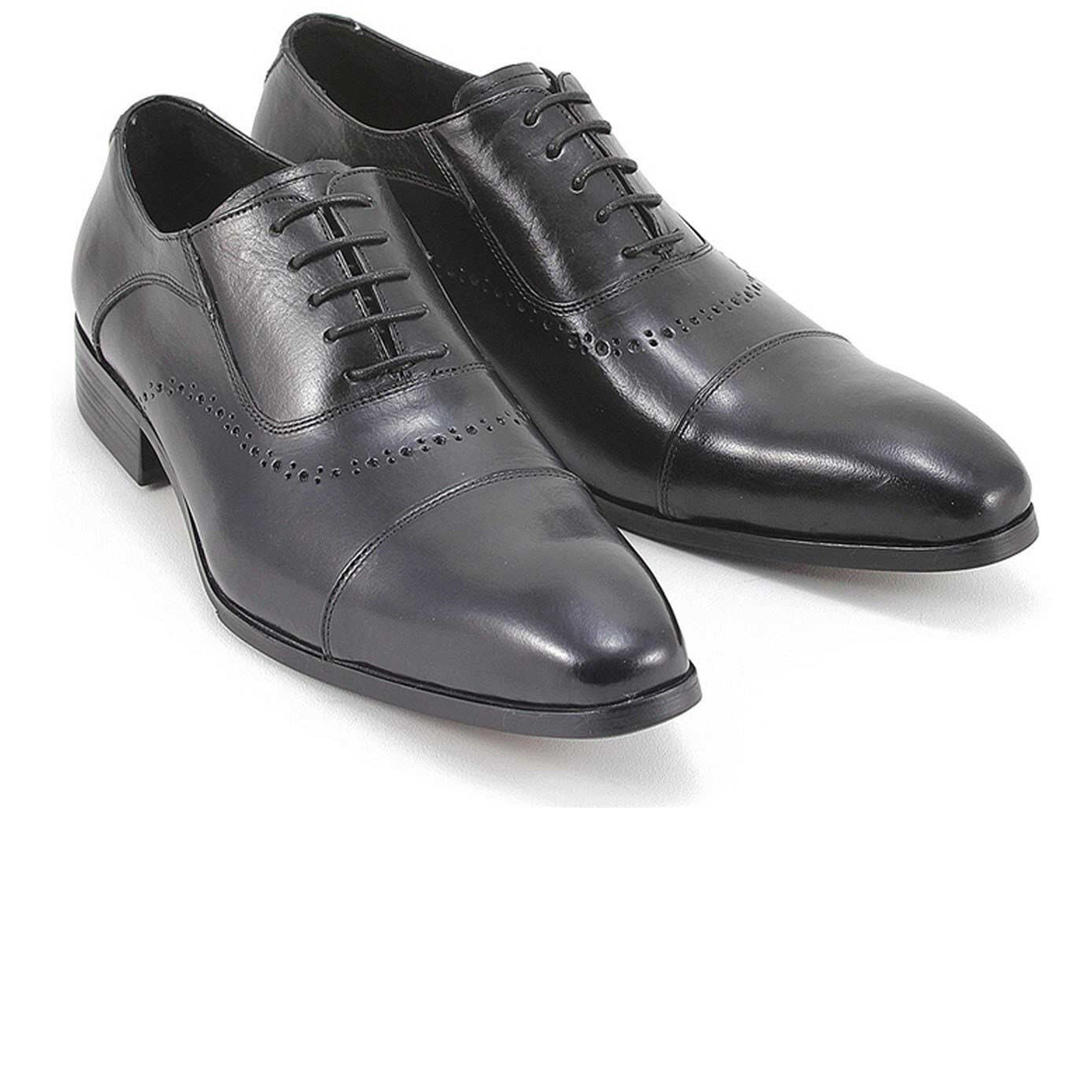 Mens Zota Leather Oxford Lace Up Dress Shoe in Black