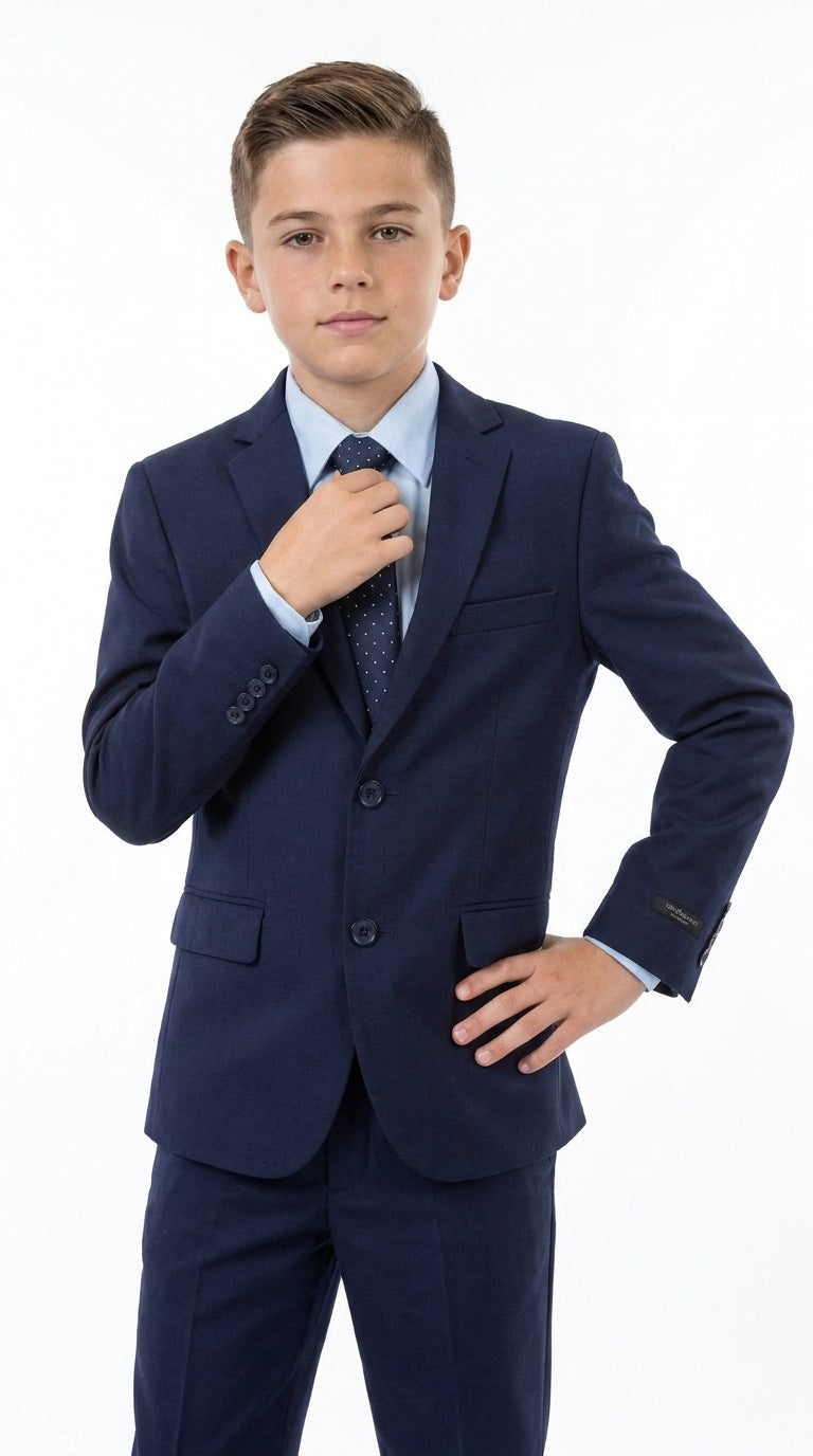 Boys’ Navy Blue 2-Piece Suit – Toddler and Kids Wedding, Church and Formal Suit