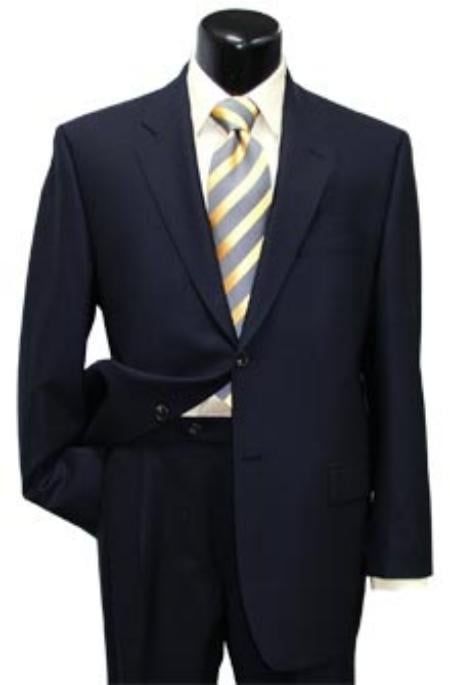 Men's Dark Navy 2 Button 2 Piece Suit - Dark Blue Suit Color