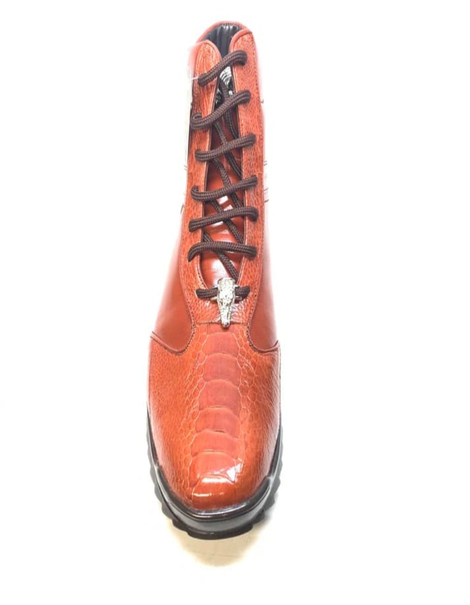 Cognac Ostrich Leg High-Tops by Los Altos