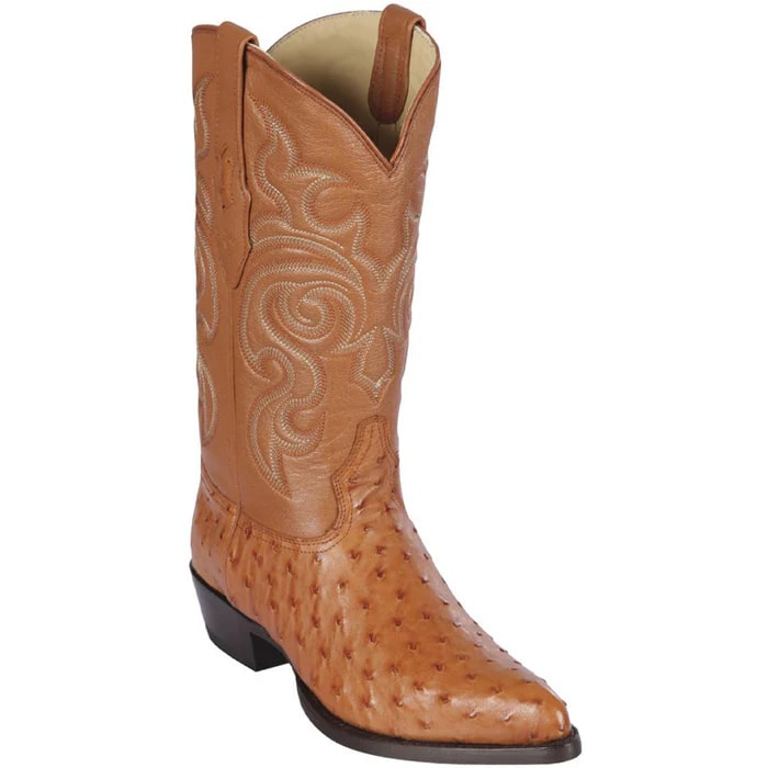 Honey Ostrich J-Toe Cowboy Boots by Los Altos