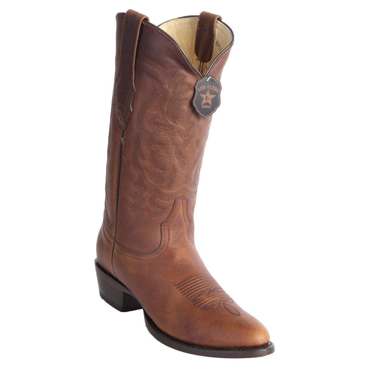 Los Altos Honey Leather Round Toe Cowboy Boots