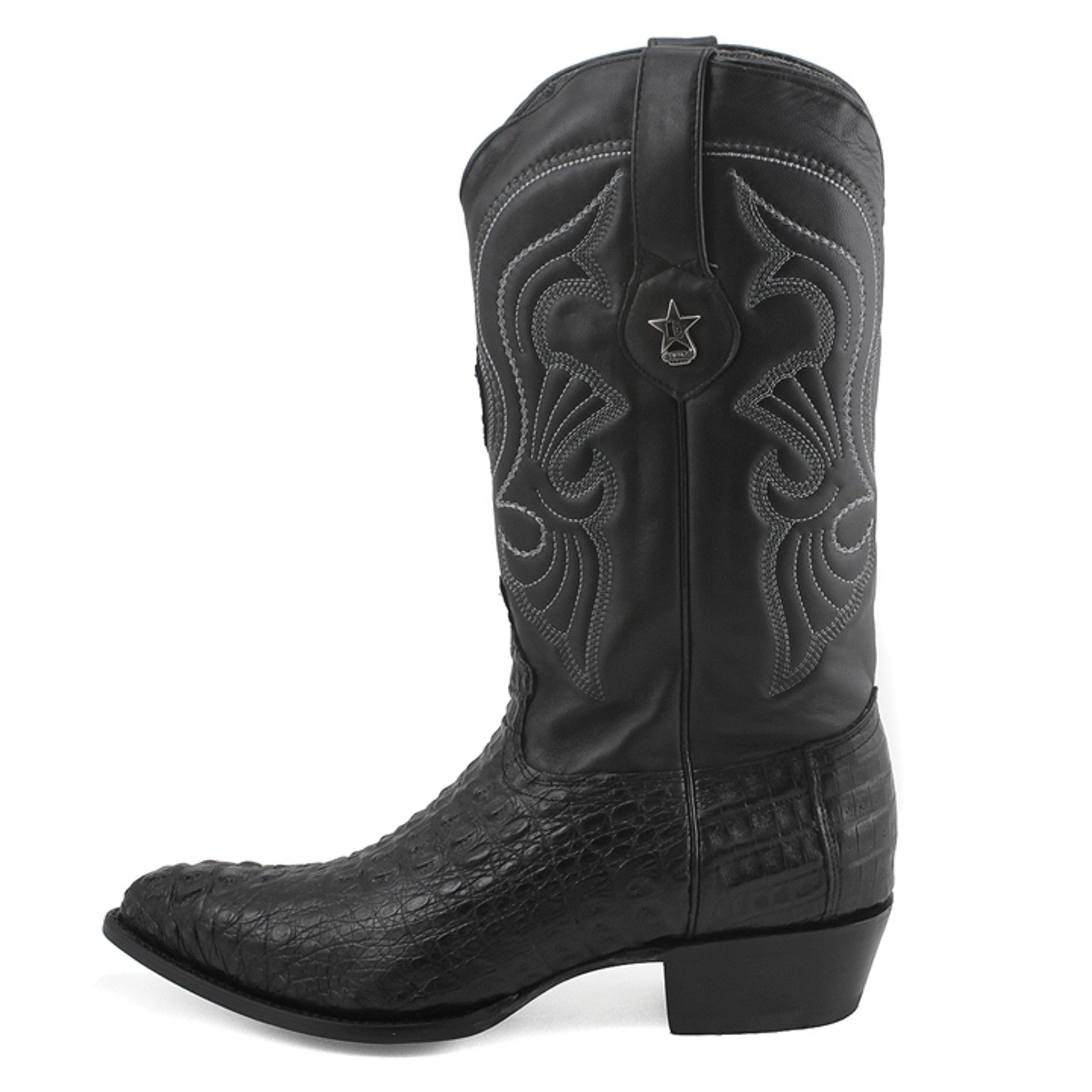 Men's Black Caiman Hornback Boots by Los Altos