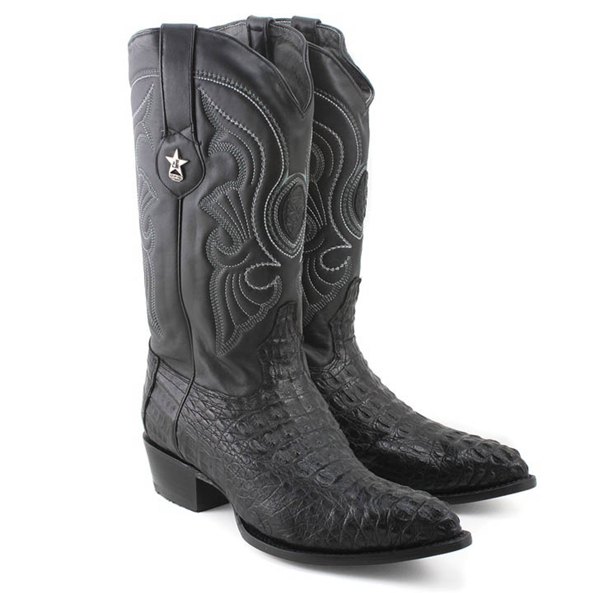 Men's Black Caiman Hornback Boots by Los Altos