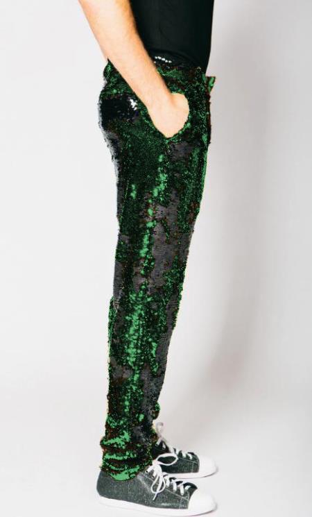 Mens Sequin Pants - Hunter Party Trousers