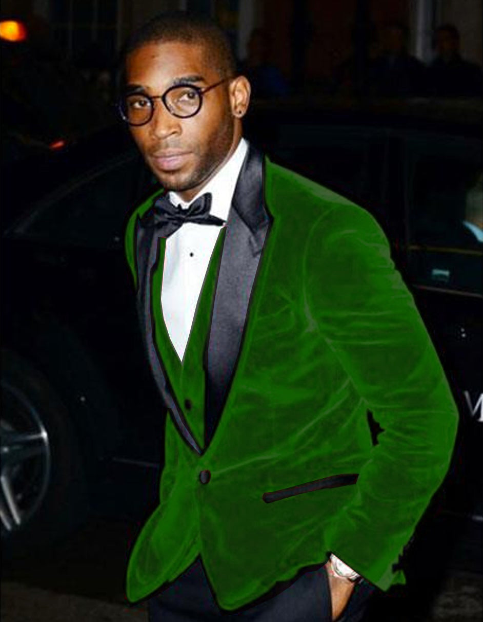 Hunter Green Velvet Tuxedo Jacket for Men