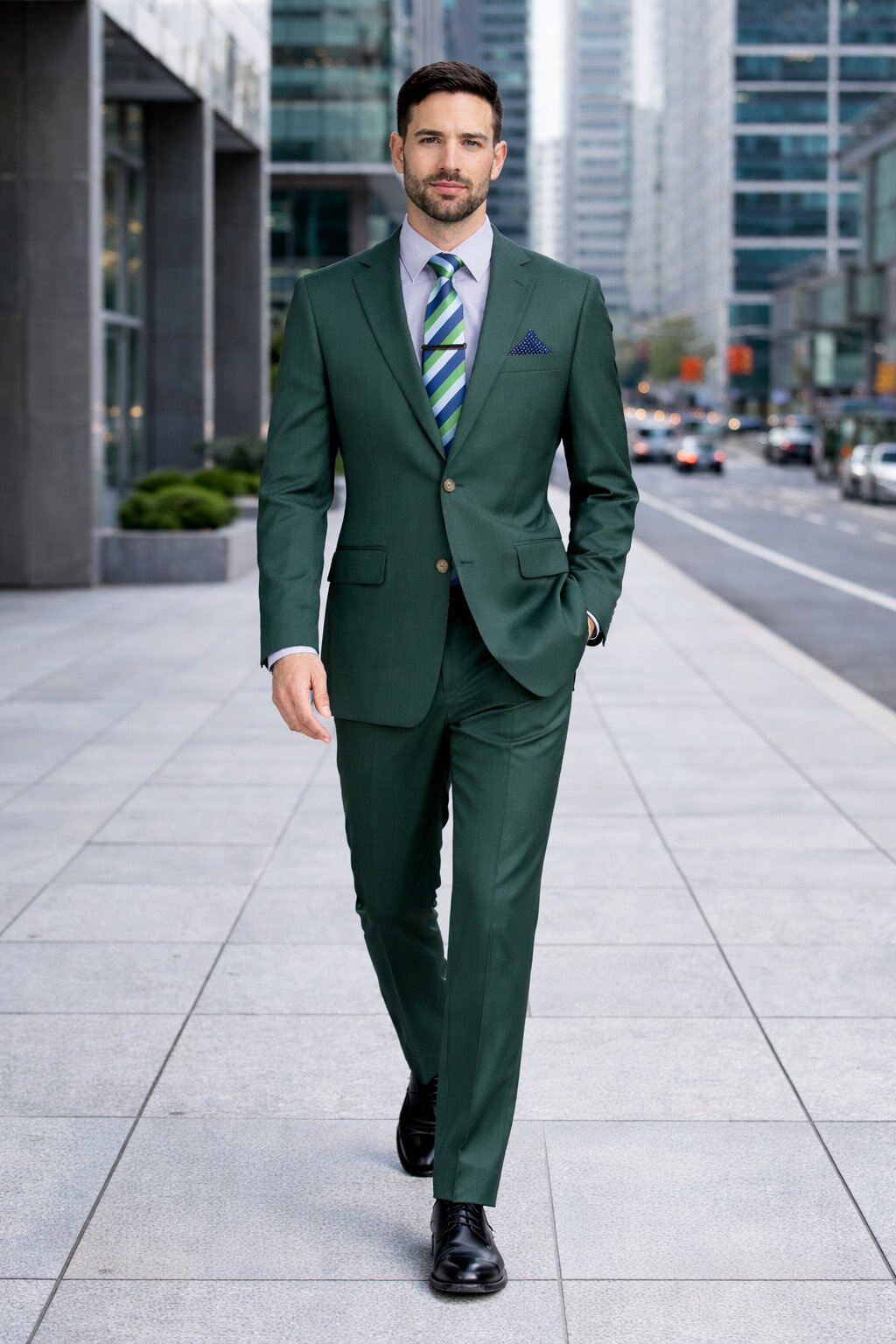 Hunter Green Regular Fit Two Piece Suit