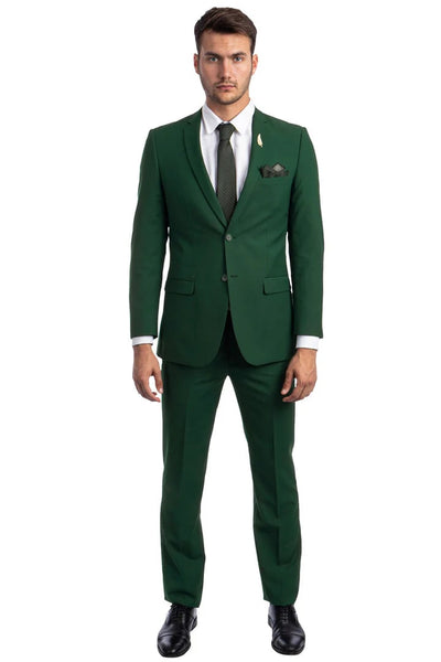 Men's Slim Fit Wedding Hunter Green Suit