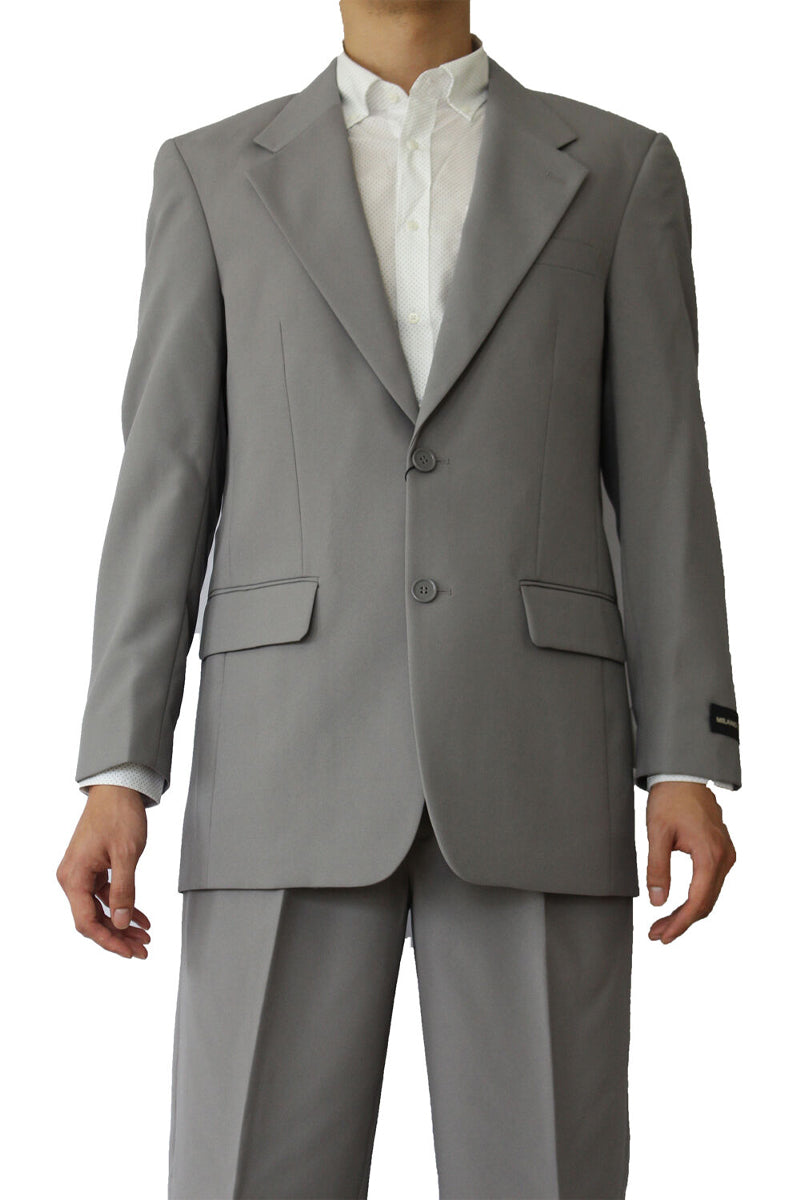 Grey 2 Button Polyester Suit for Men