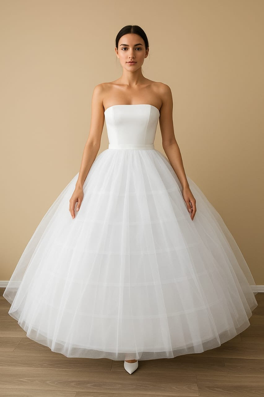 Crinoline 6 Hoop Skirt Petticoat for Ball Gowns & Quinceanera Dresses