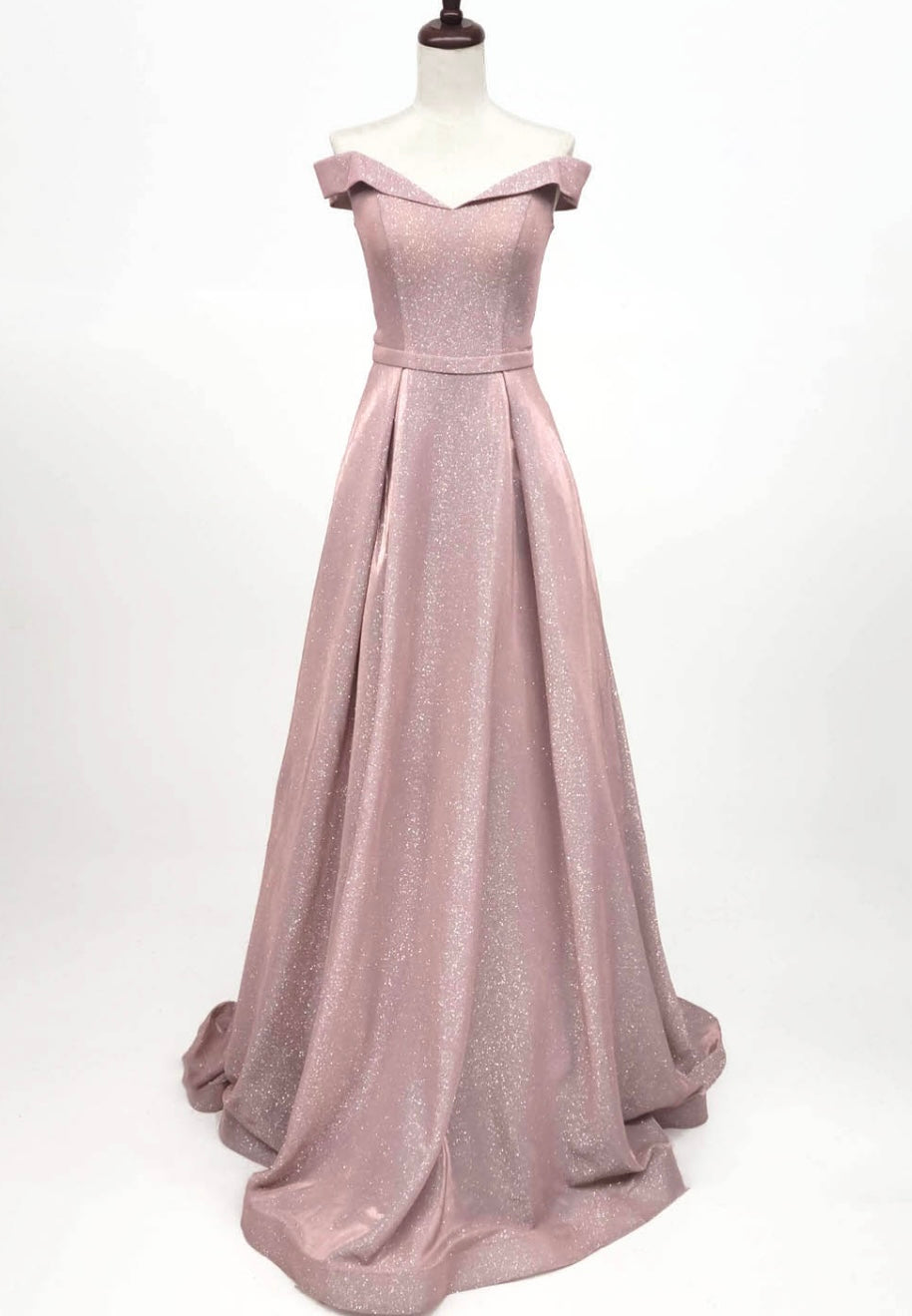 Chicas BT9017 Evening Blush A-Line Floor-Length Shimmer Fabric Dress