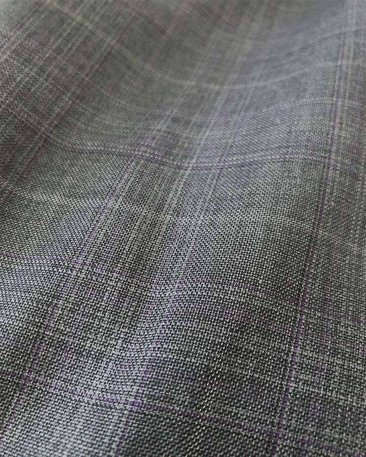 Pompey Collection - Men's Glen Plaid Dress Suit 2 Piece Regular Fit in Gray