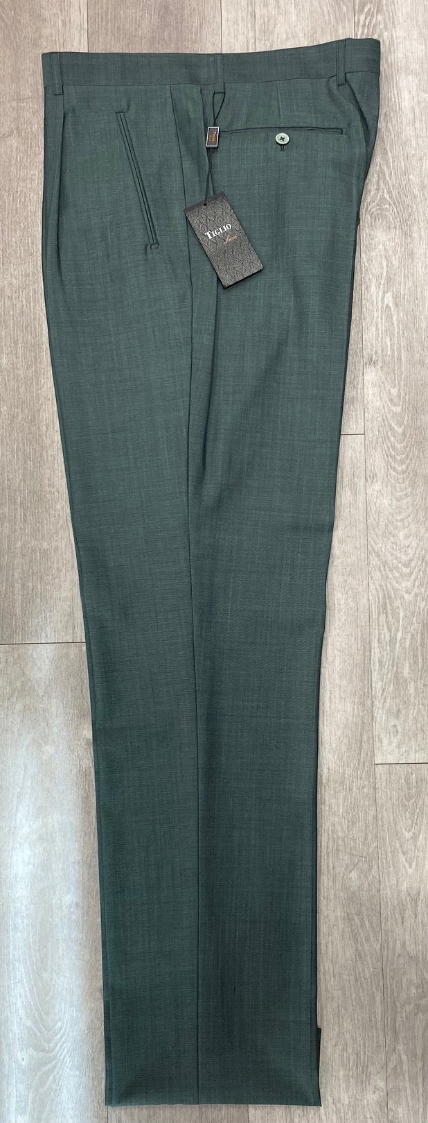 Tiglio Luxe Comfort Fit Single Pleated Pants Green