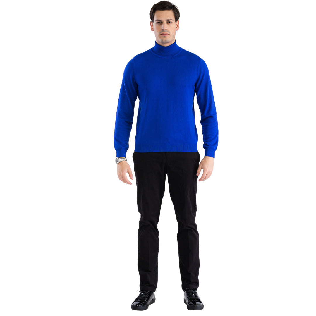 Indigo Turtleneck Pullover Sweater for Men