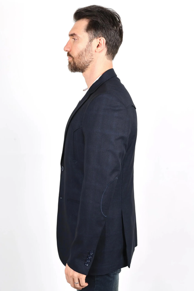 Mens Navy Platini Western Blazer β Stylish Frontier Sport Coat