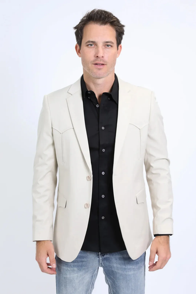 Platini Beige Western Sport Coat for Men β Light Tone Frontier Jacket
