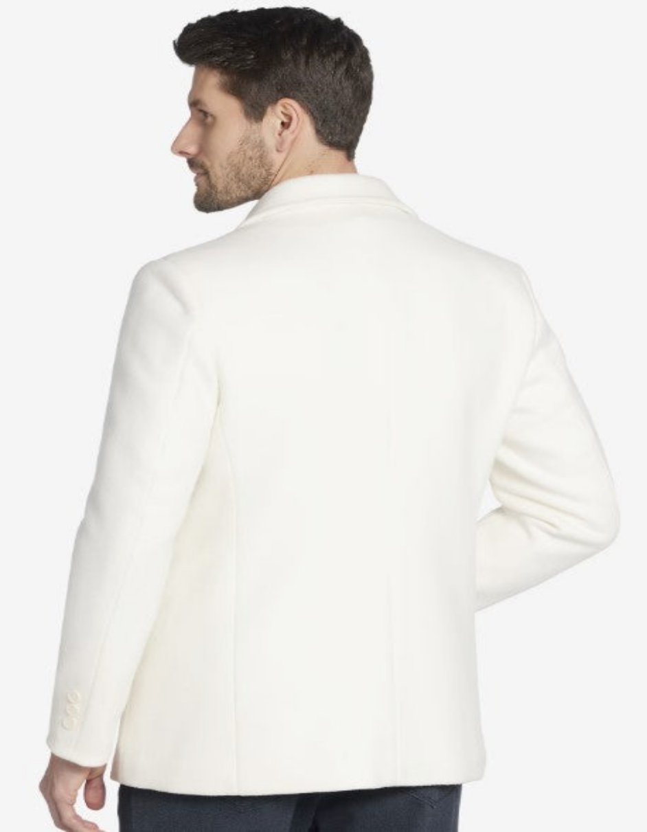 Ivory Double Breasted Wool Car Coat