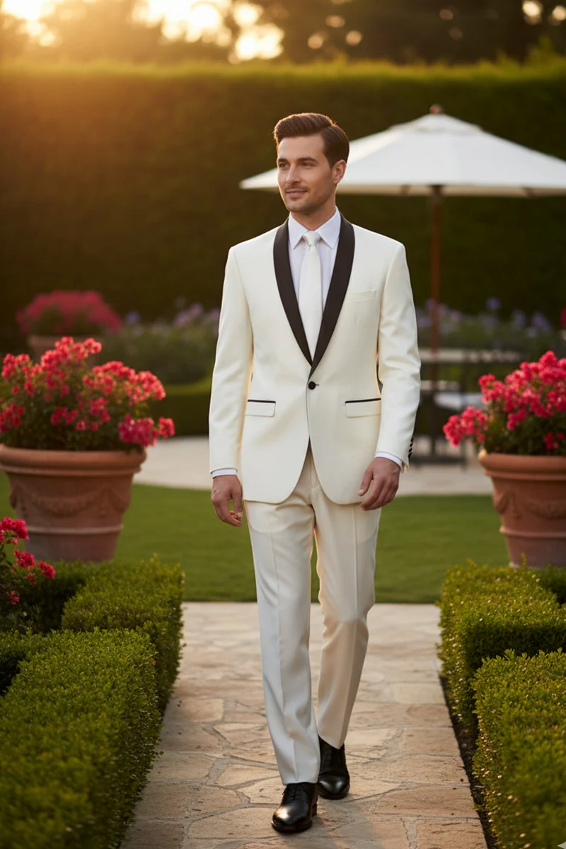 Ivory Vinci 1-Button Shawl Tuxedo