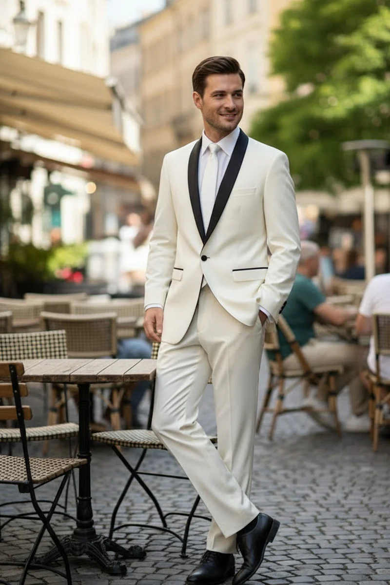 Ivory Vinci 1-Button Shawl Tuxedo