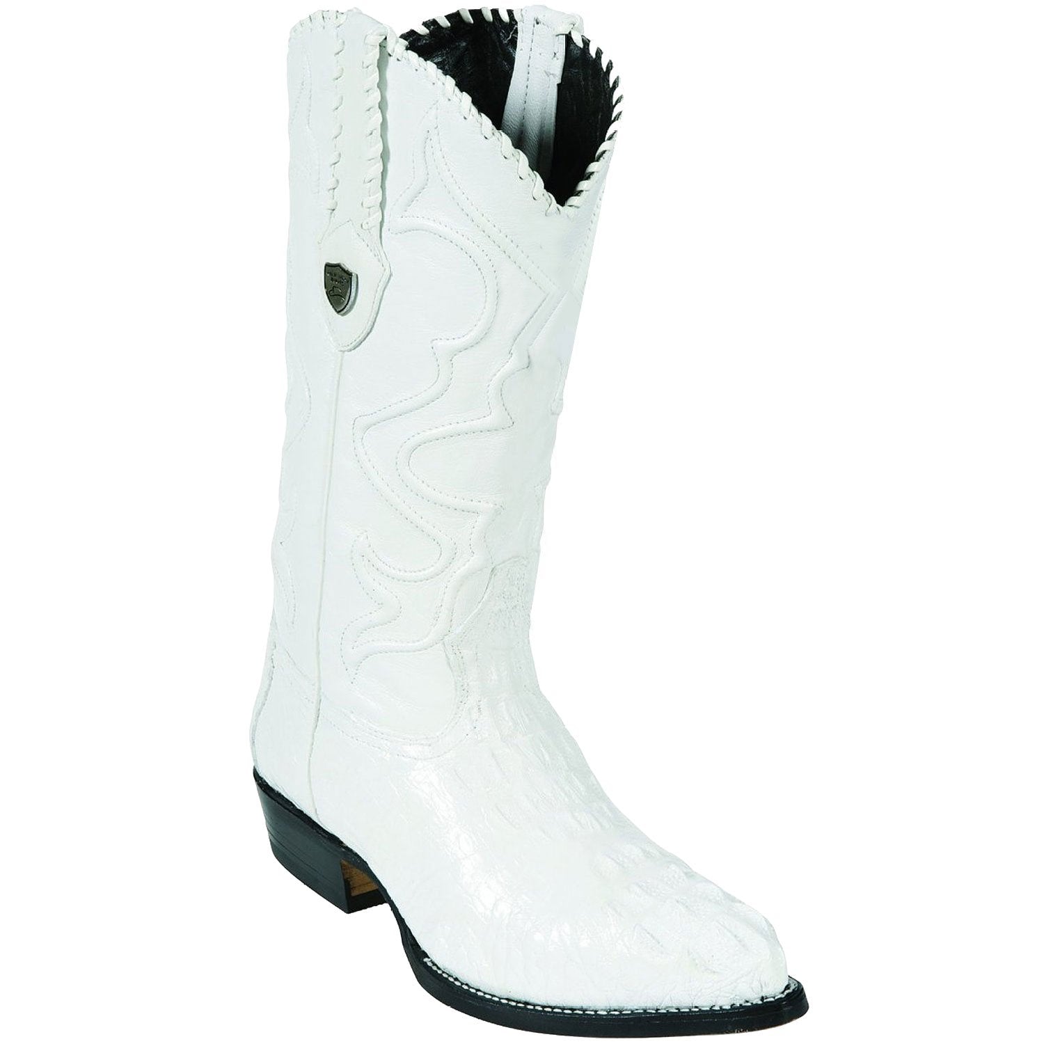 Wild West J-Toe White caiman ~ World Best Alligator ~ Gator Skin Tail Cowboy Boots