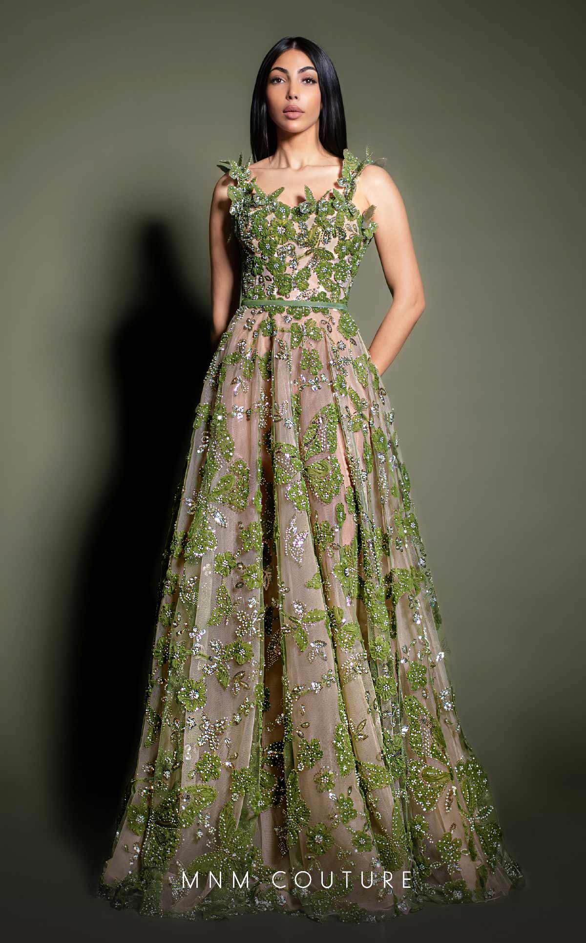 MNM Couture K4199 Sleek Green Formal Dress