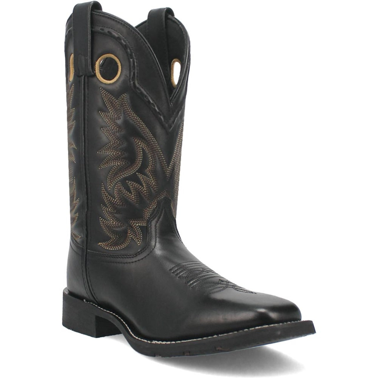 Laredo Kane Black Leather Square Toe Boots Men