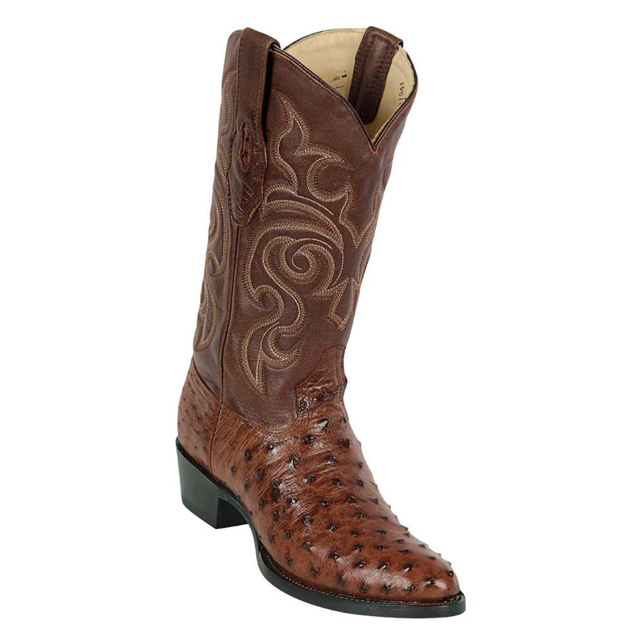 Men's Kango Tabac Ostrich Round Toe Boots