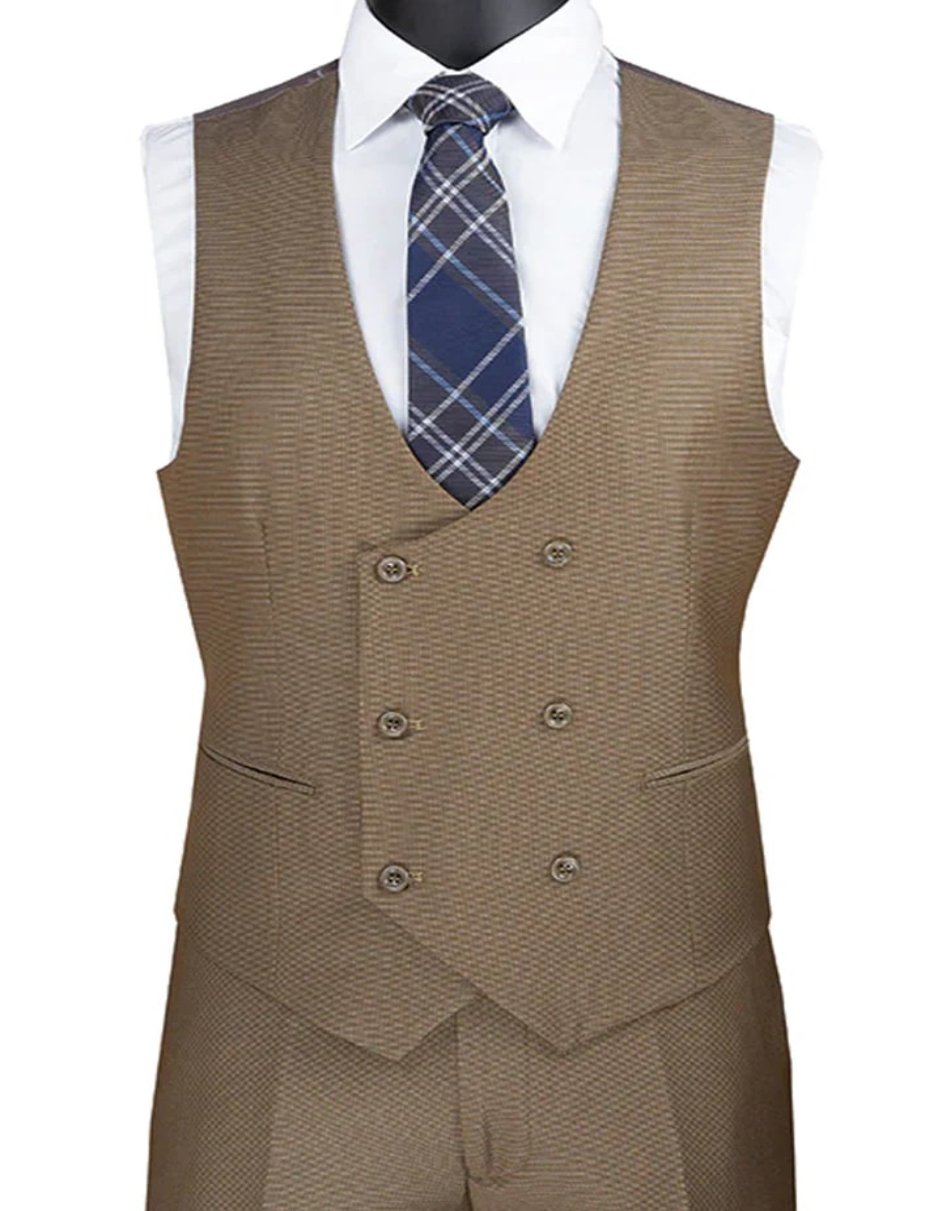 Double Breasted Khaki Modern Fit Tuxedo