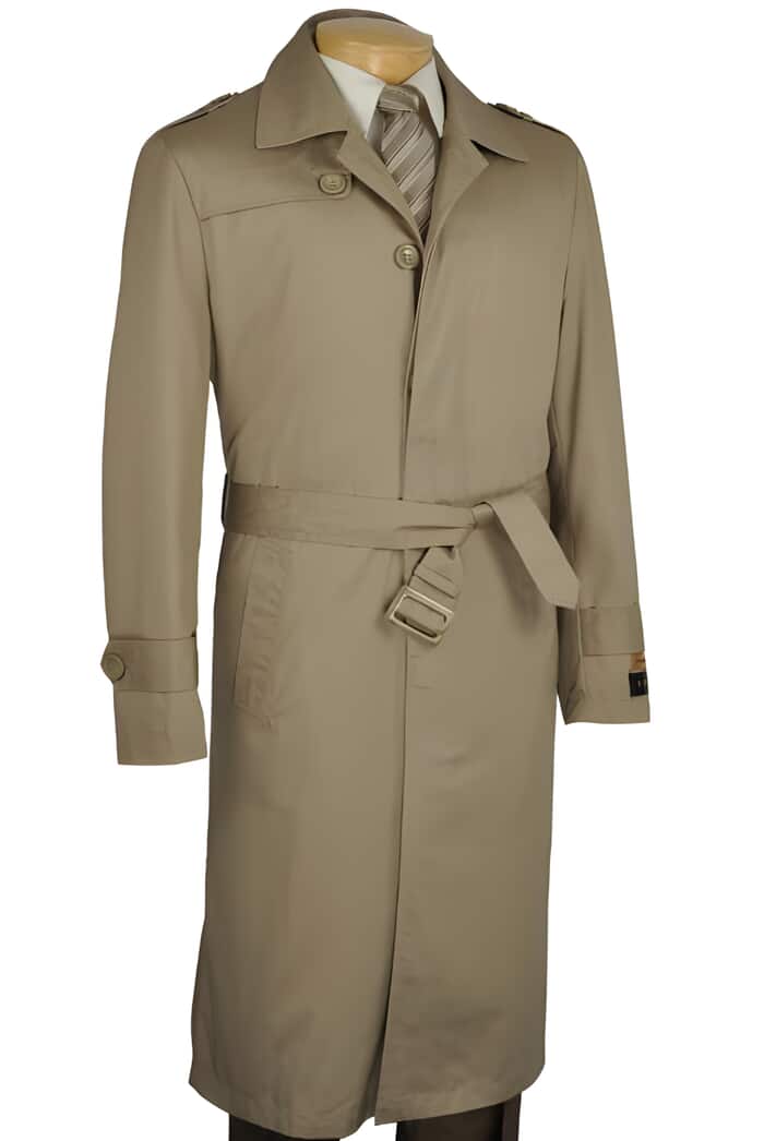 Khaki Trench Coat with Big & Tall Sizes