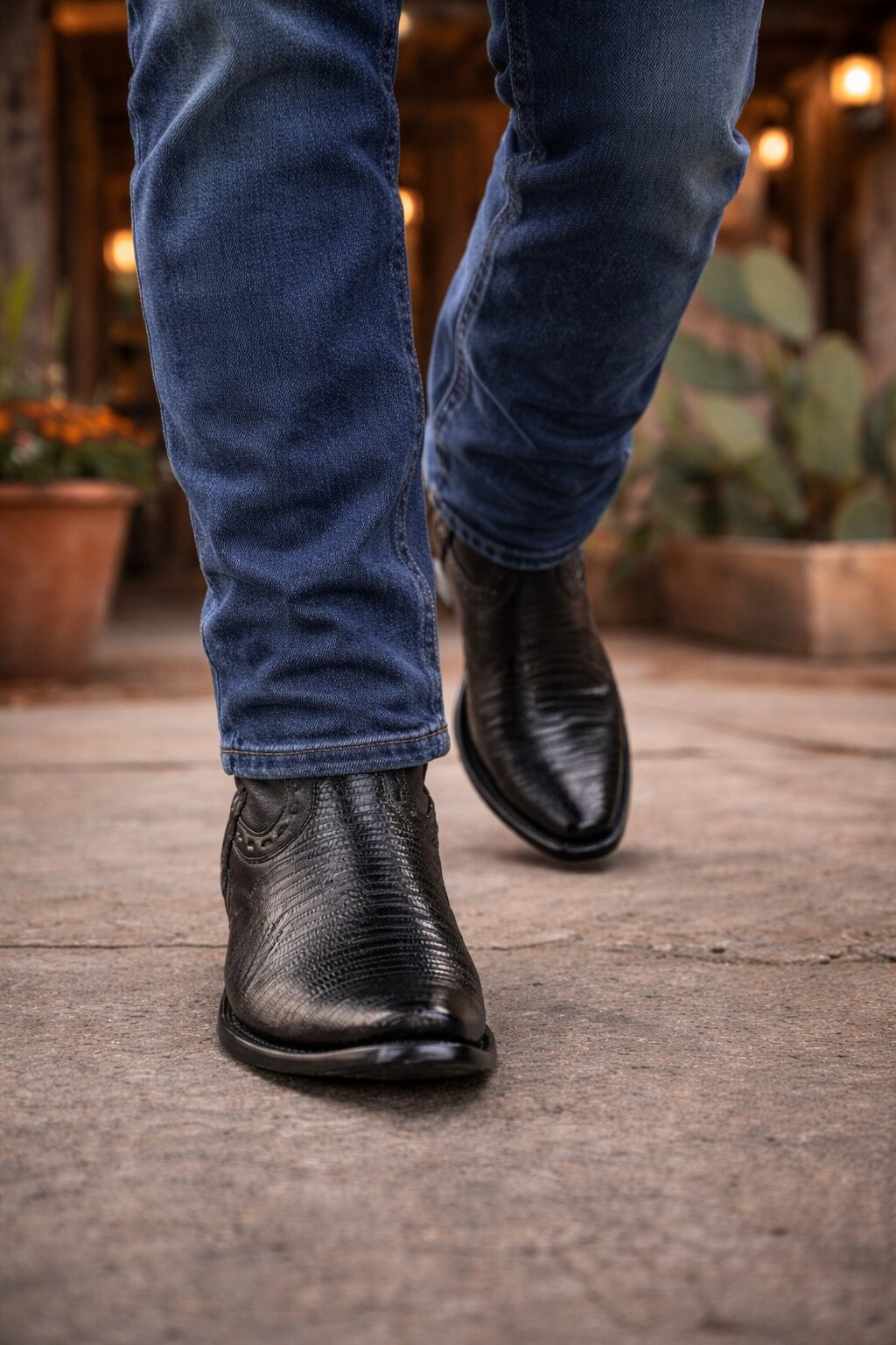 King Exotic Lizard Teju Dubai Toe Boots
