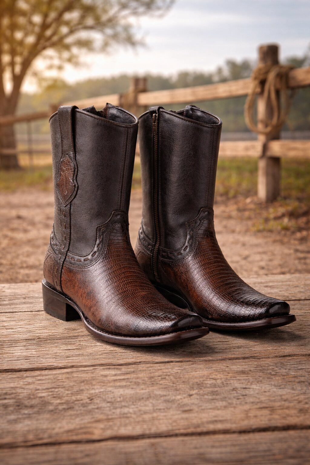 King Exotic Lizard Teju Dubai Toe Boots