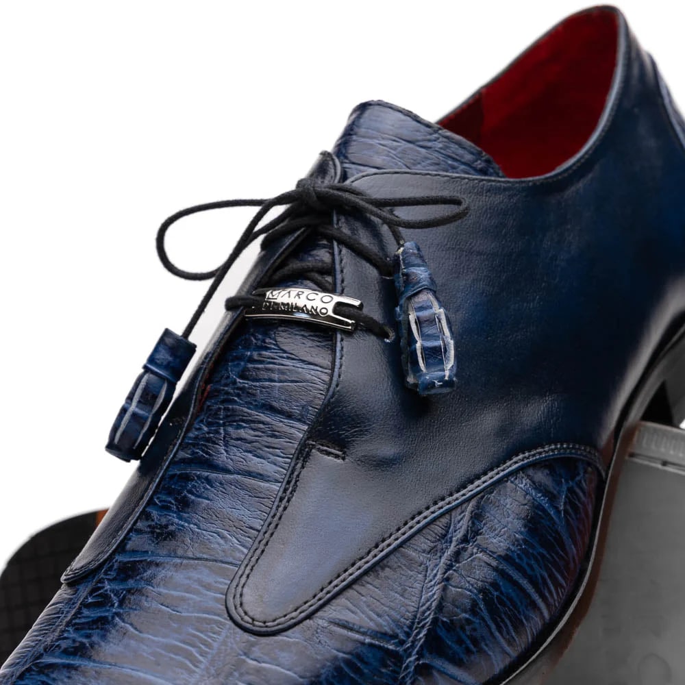 Marco Di Milano Blue Alligator & Calfskin Oxfords