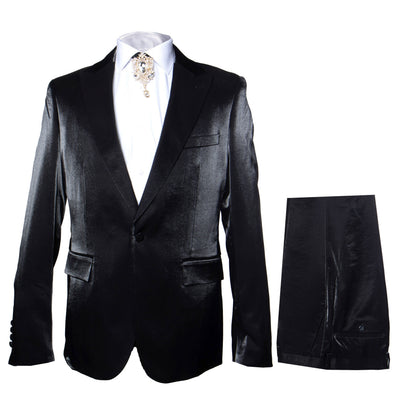 Rossi Man LEO RM1600 Black Slim 3-Piece Suit