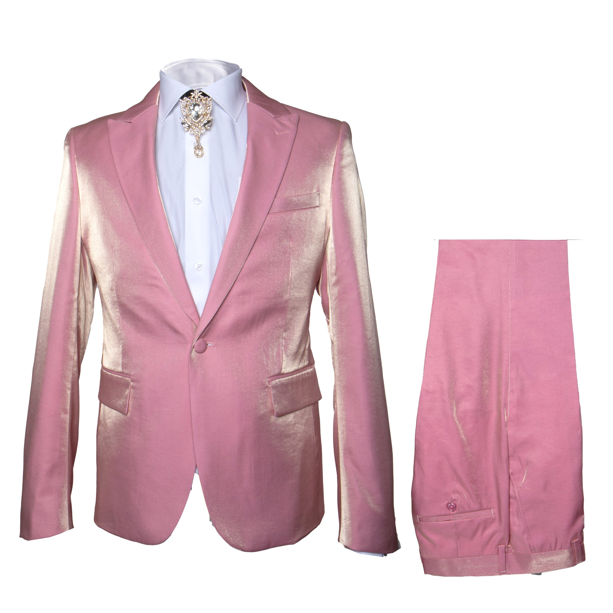 Rossi Man LEO RM1602 Pink 3-Piece Slim Suit