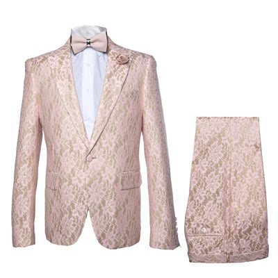 Rossi Man Leo RM1903 Pink & Gold Designer Tuxedo