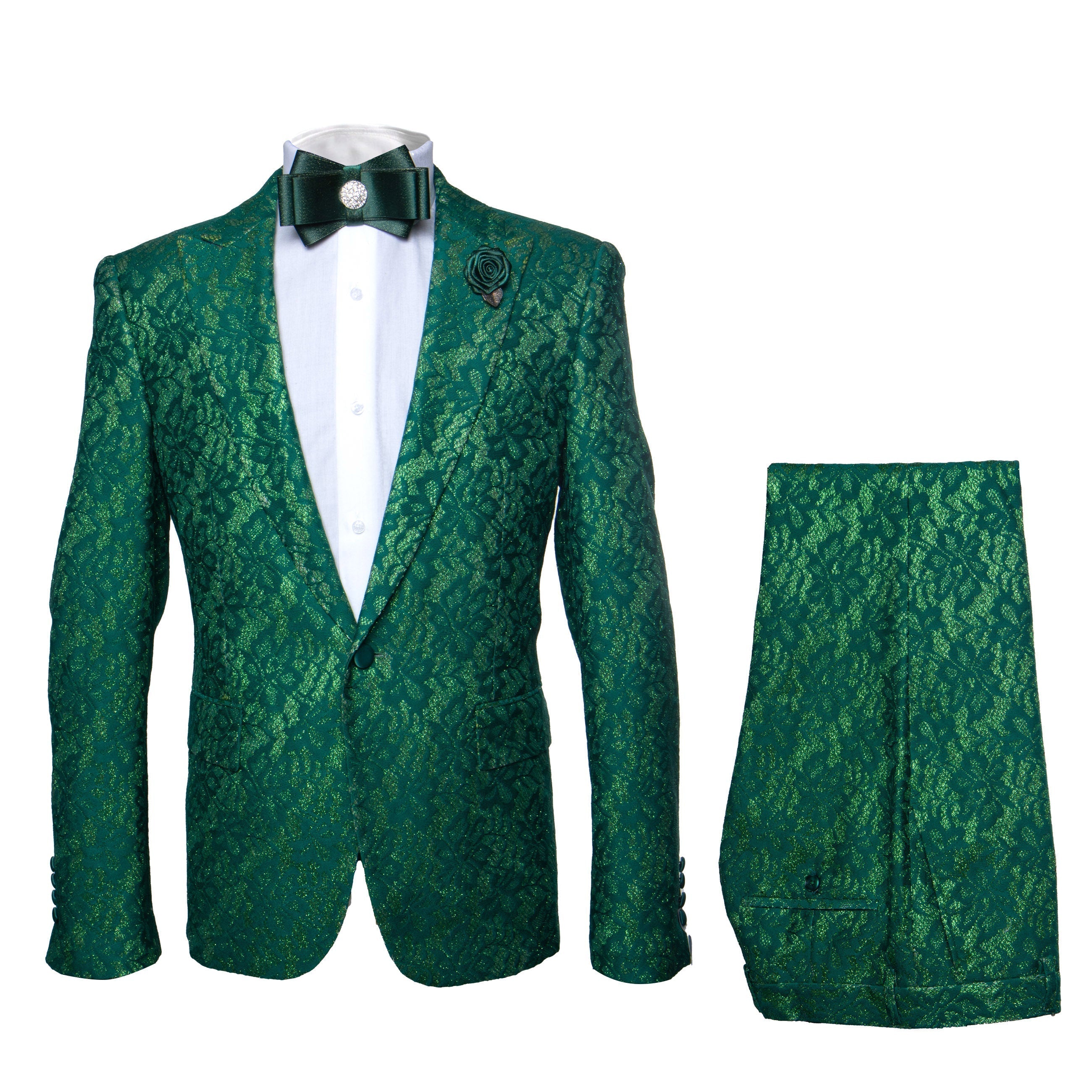 ROSSI MAN LEO RM1904 Satin Floral Suit