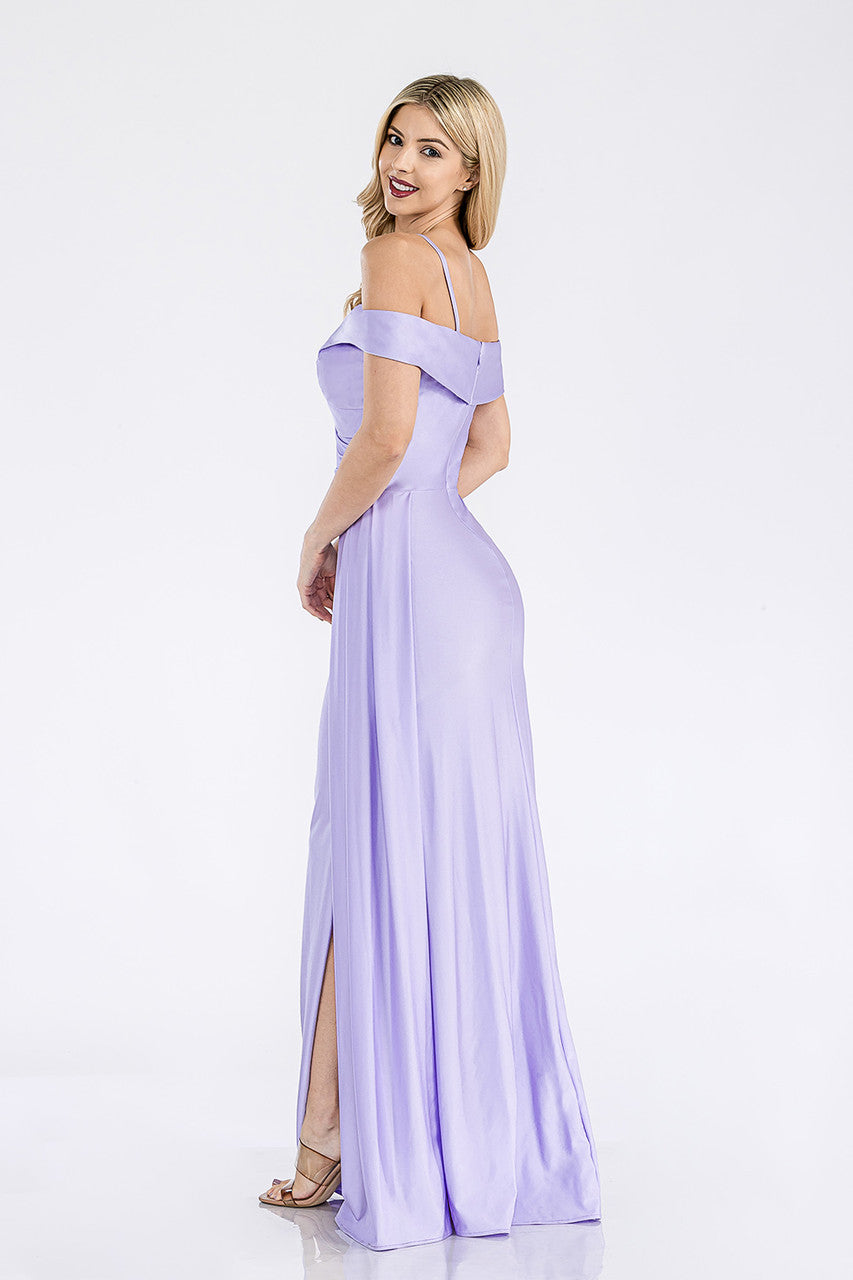Formal Dress Off The Shoulder Pleated Ruched Prom Gown By Lenovia 5320-New Collection