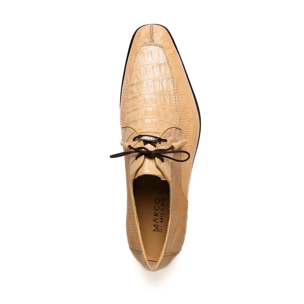 Marco Di Milano Beige Orix Lizard & Caiman Oxfords