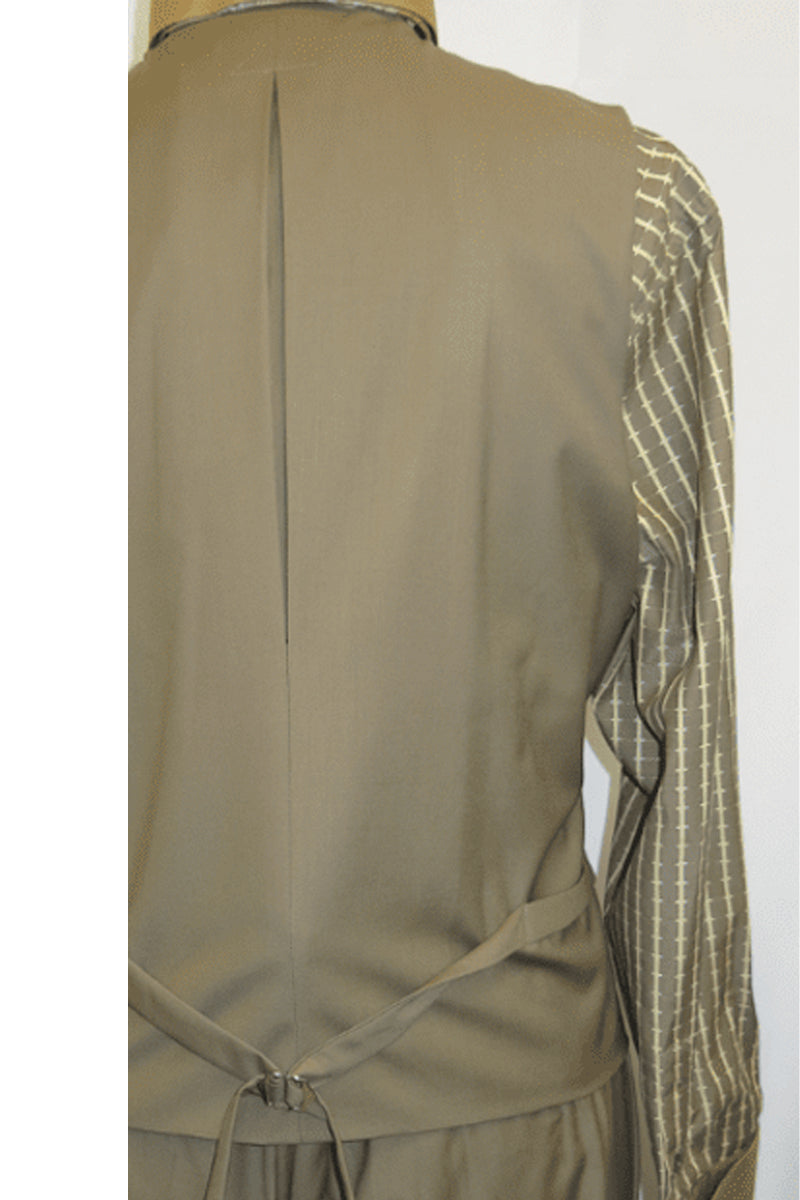 4 Button Double Breasted Tan Vest Suit