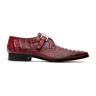 Marco Di Milano Wine Crocodile Monk Loafers