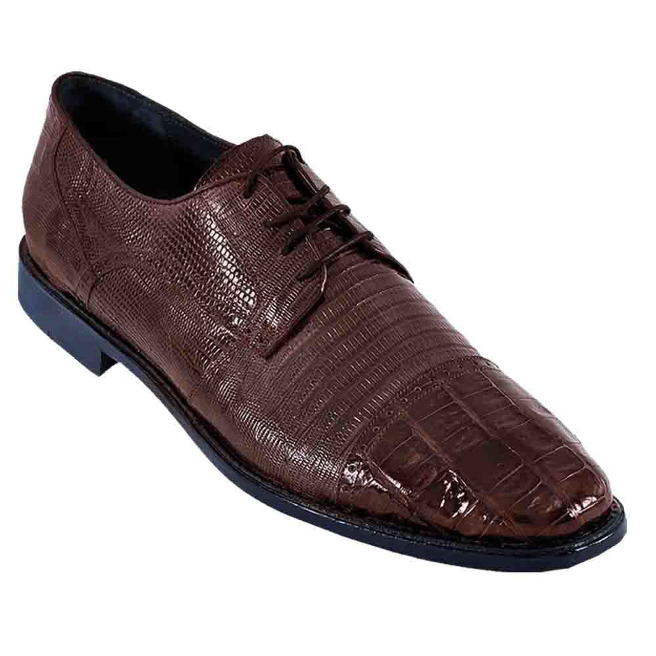 Brown Caiman & Teju Lizard Oxford Men’s Shoes