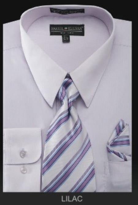 Affordable Clearance Cheap Mens Dress Shirt Sale Online Trendy - PREMIUM TIE - Lilac Lavender Men's Dress Shirt