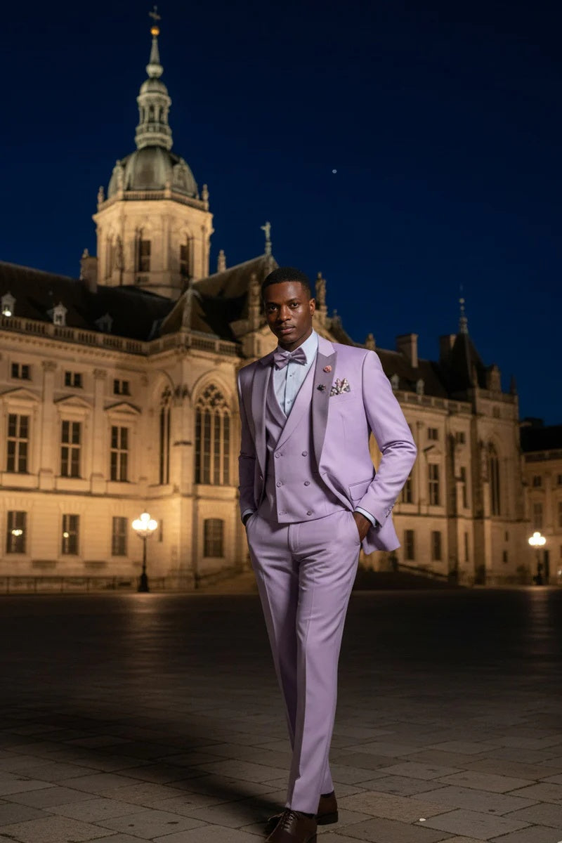 Lavender 1-Button Peak Tuxedo