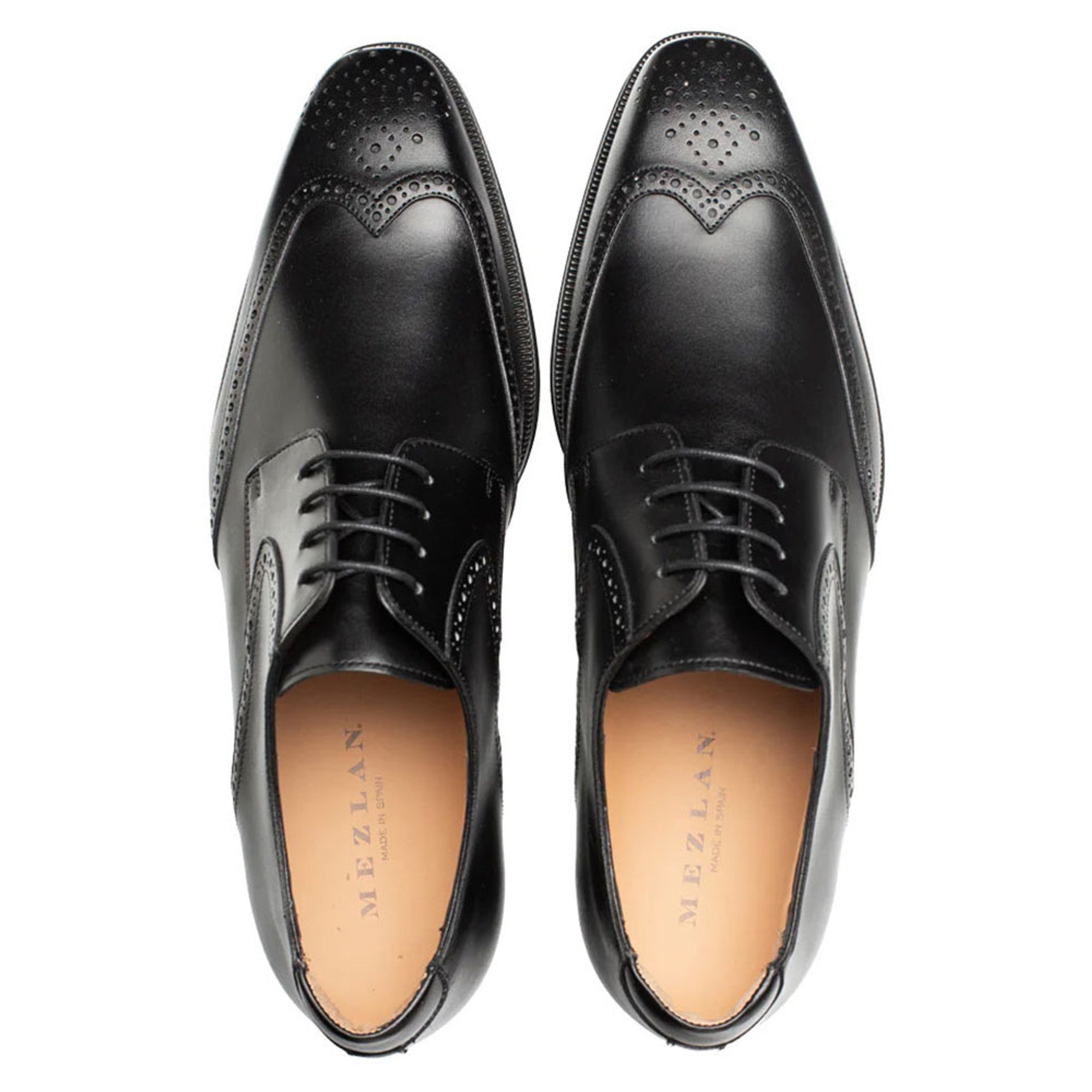Mezlan Tasso Calfskin Black Derby Oxfords