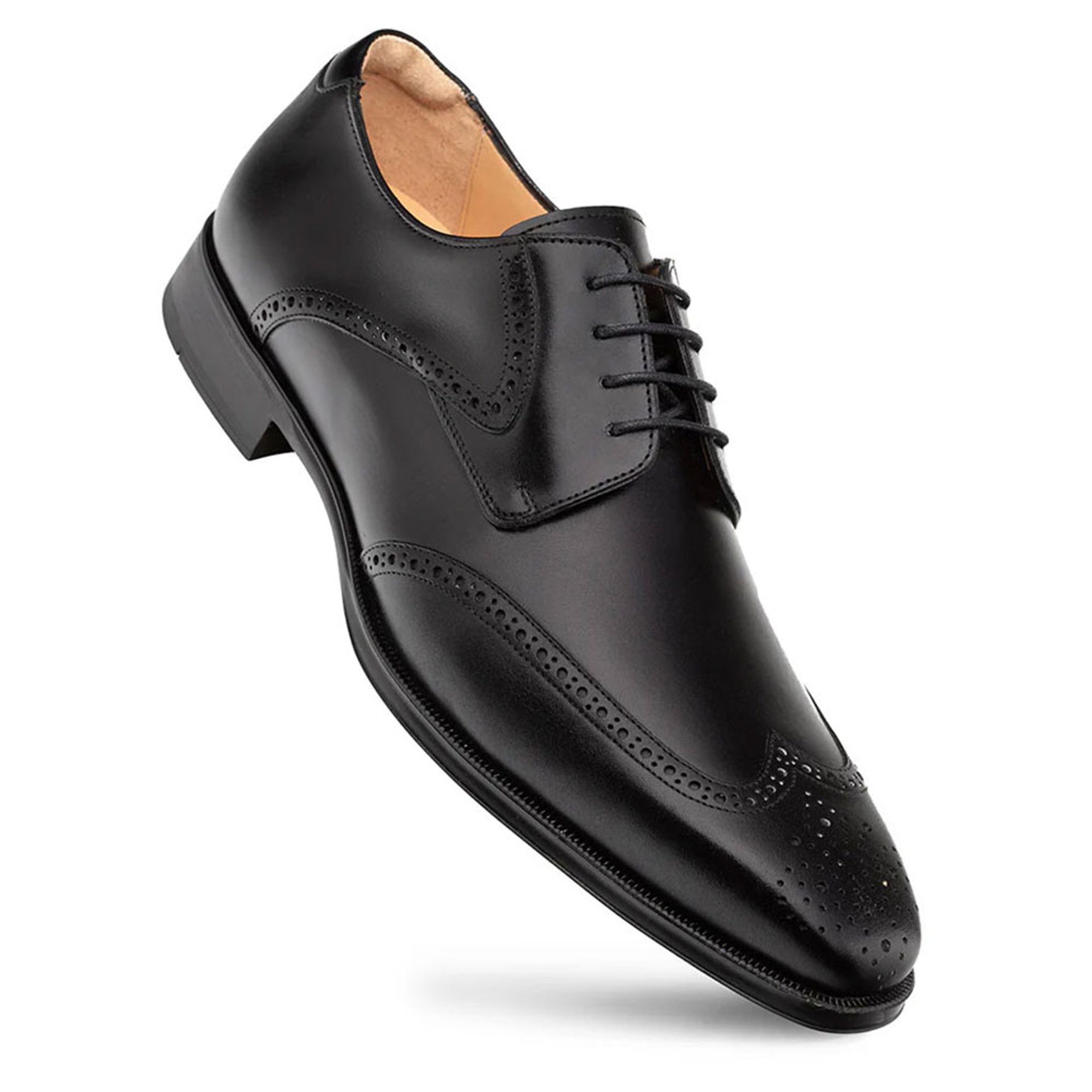 Mezlan Tasso Calfskin Black Derby Oxfords