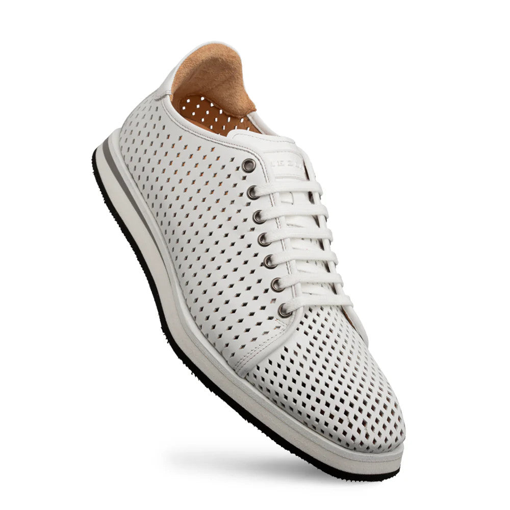 Luce Sneaker Leather White by Mezlan, Made in Spain