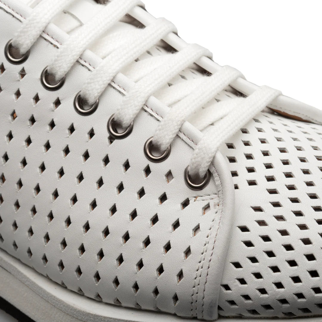 Luce Sneaker Leather White by Mezlan, Made in Spain